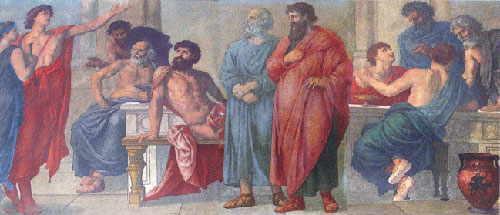 Sokrates und seine Schüler (Wandgemälde von Gustav Adolf Spangenberg)